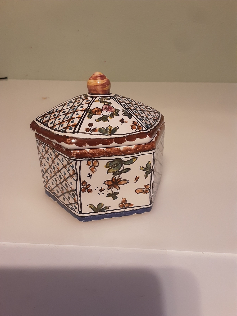 Vintage Portugal Hand Painted Fernando Pottery Trinket